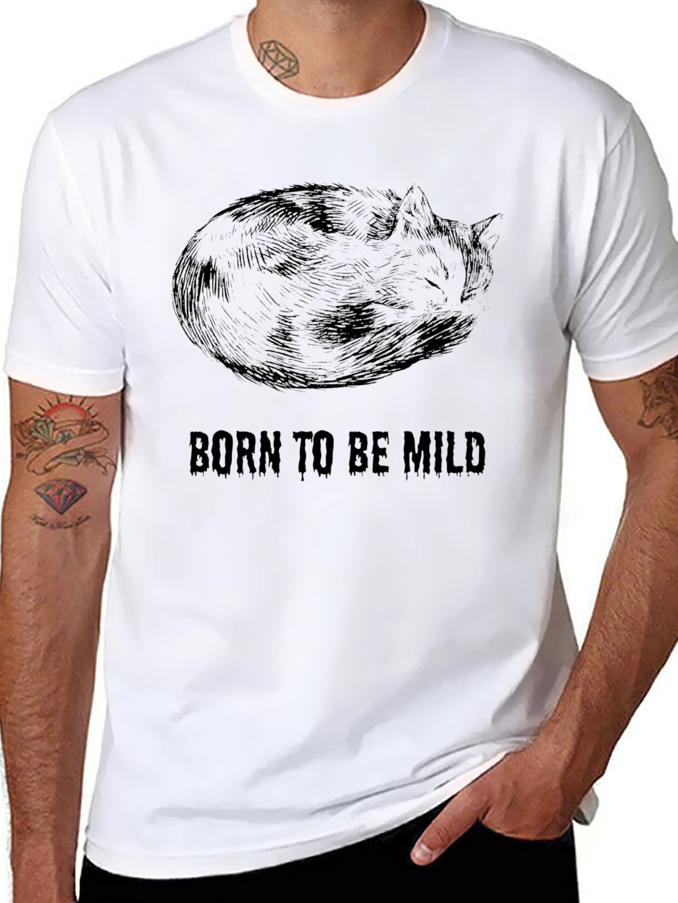 Born To Be Mild Black Graphic Tee