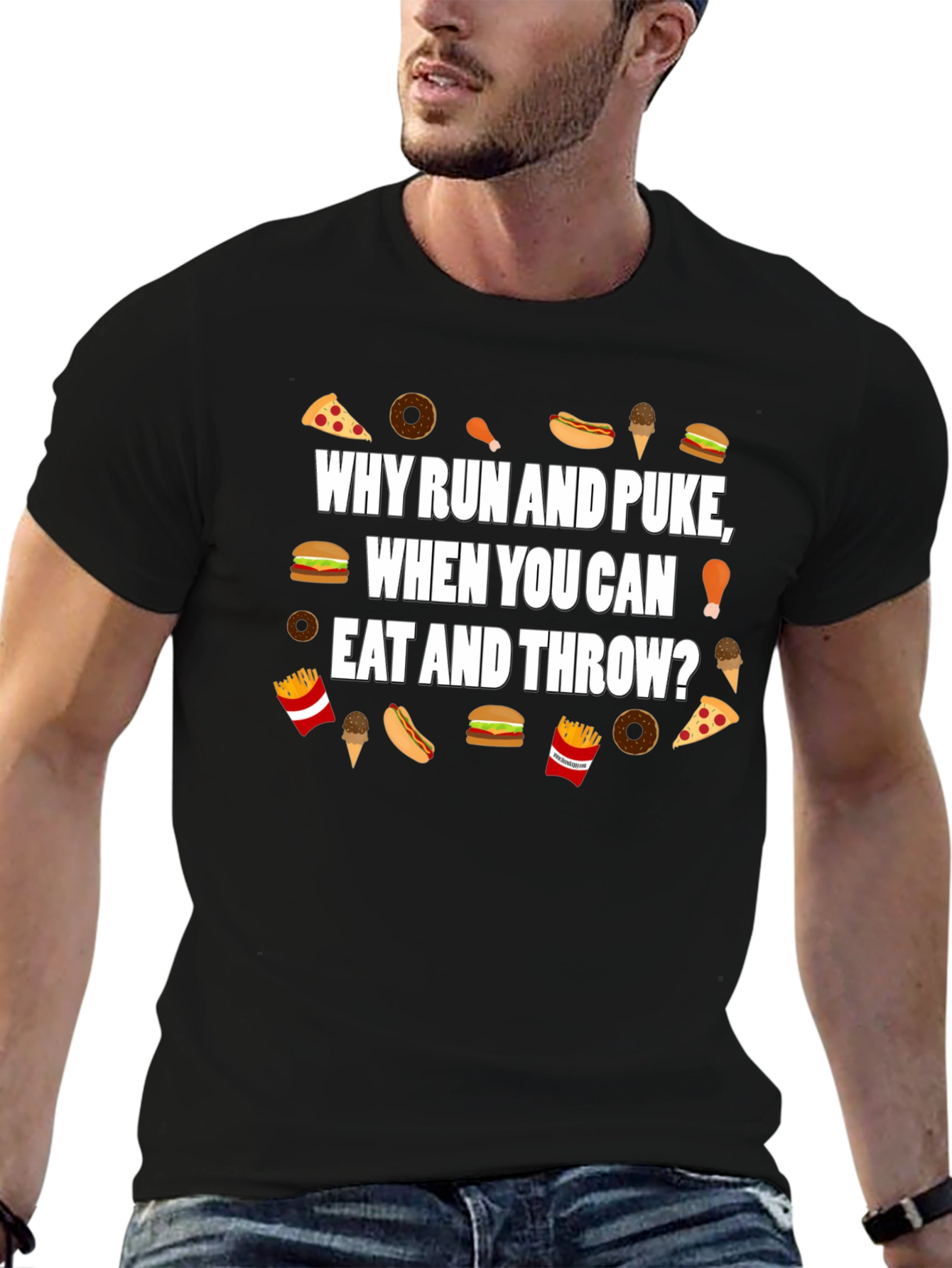Humorous Eat and Throw Graphic Tee