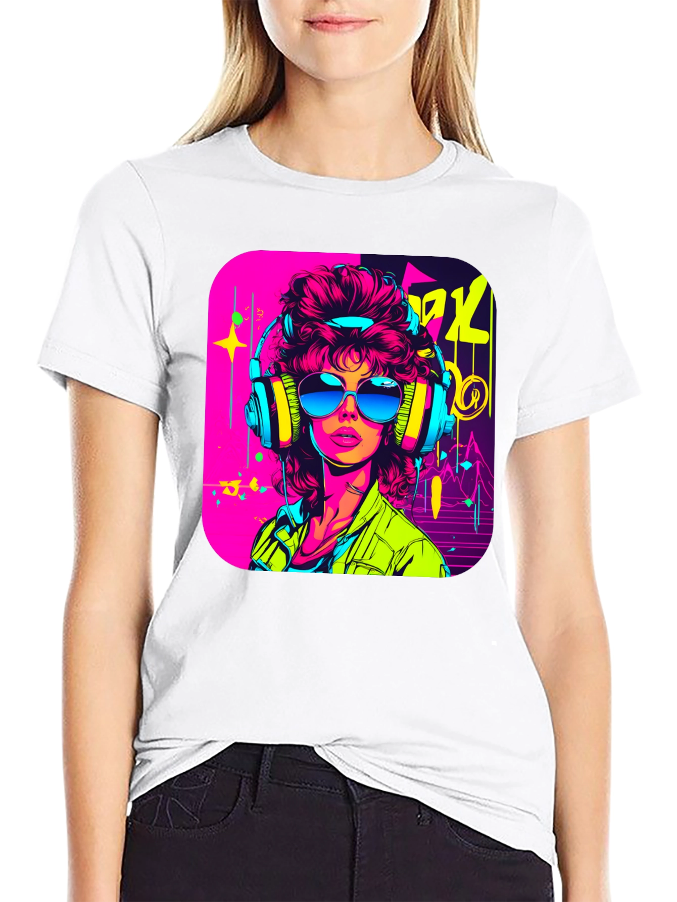 Retro 80s Neon Graphic T-Shirt