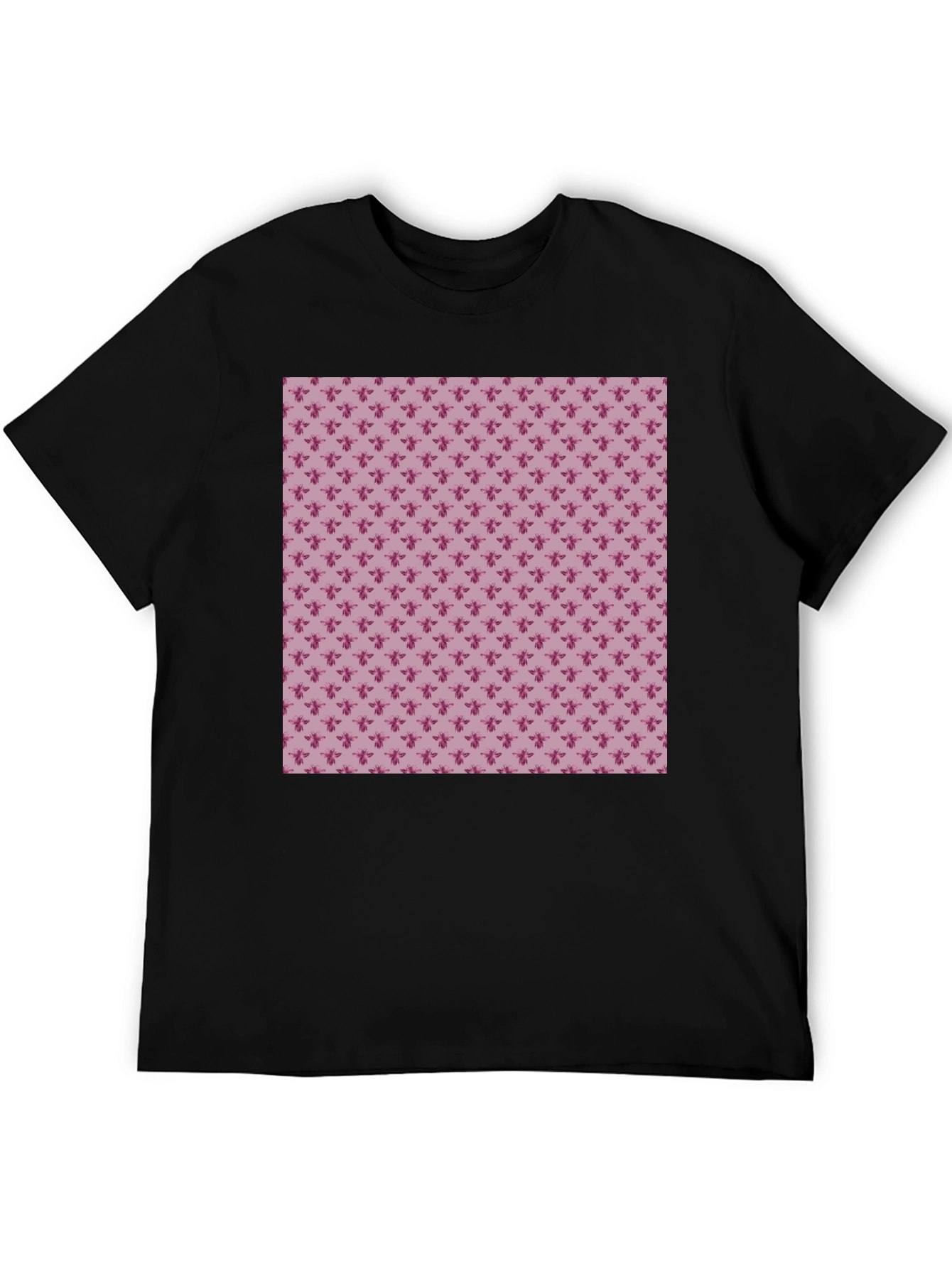 Stylish Black Tee with Purple Pattern