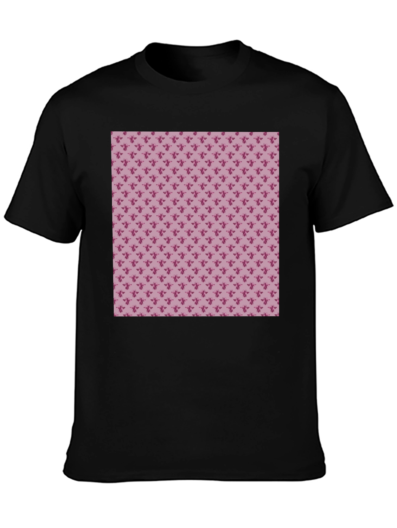 Stylish Black Tee with Purple Pattern