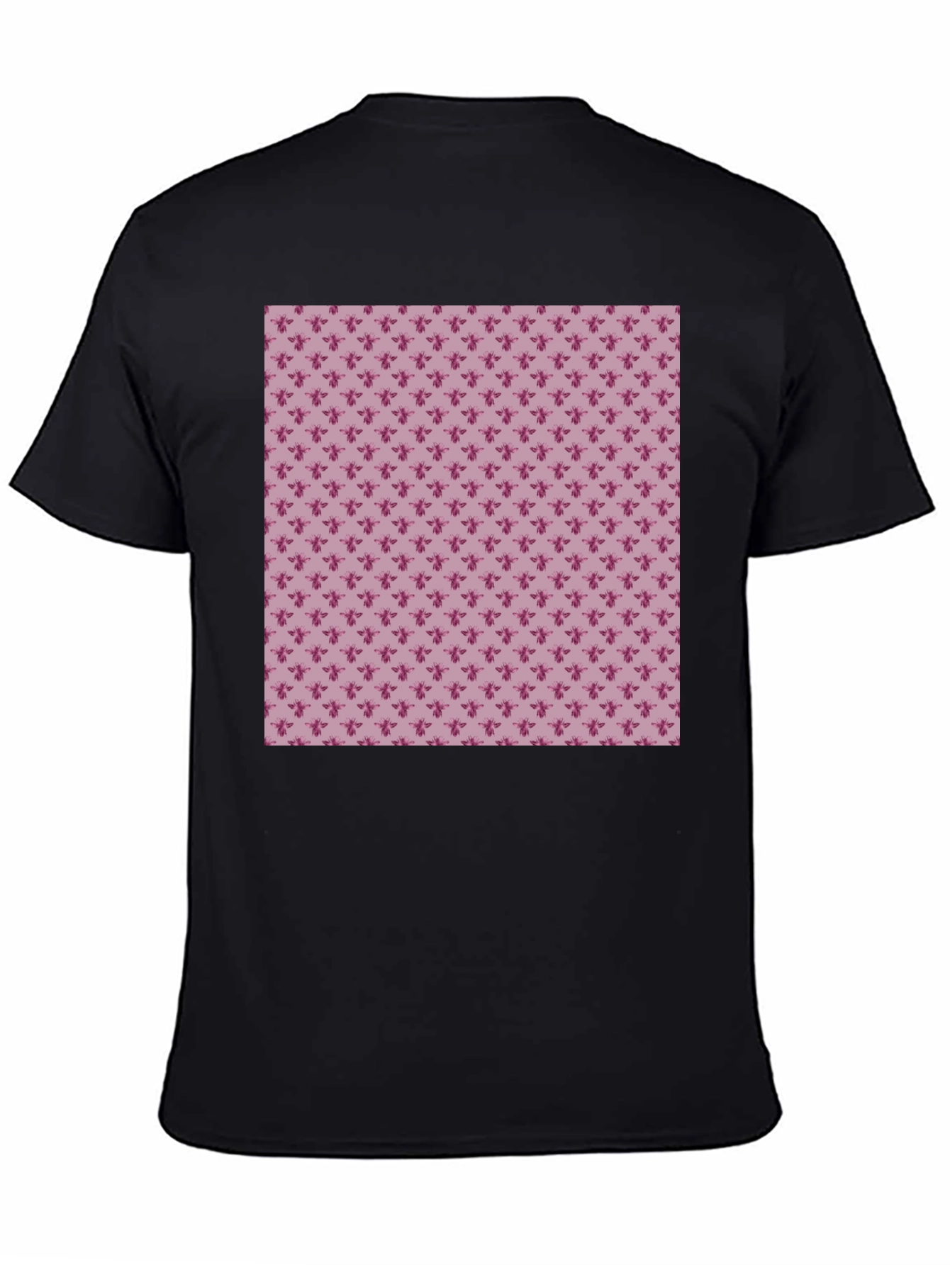 Stylish Black Tee with Purple Pattern