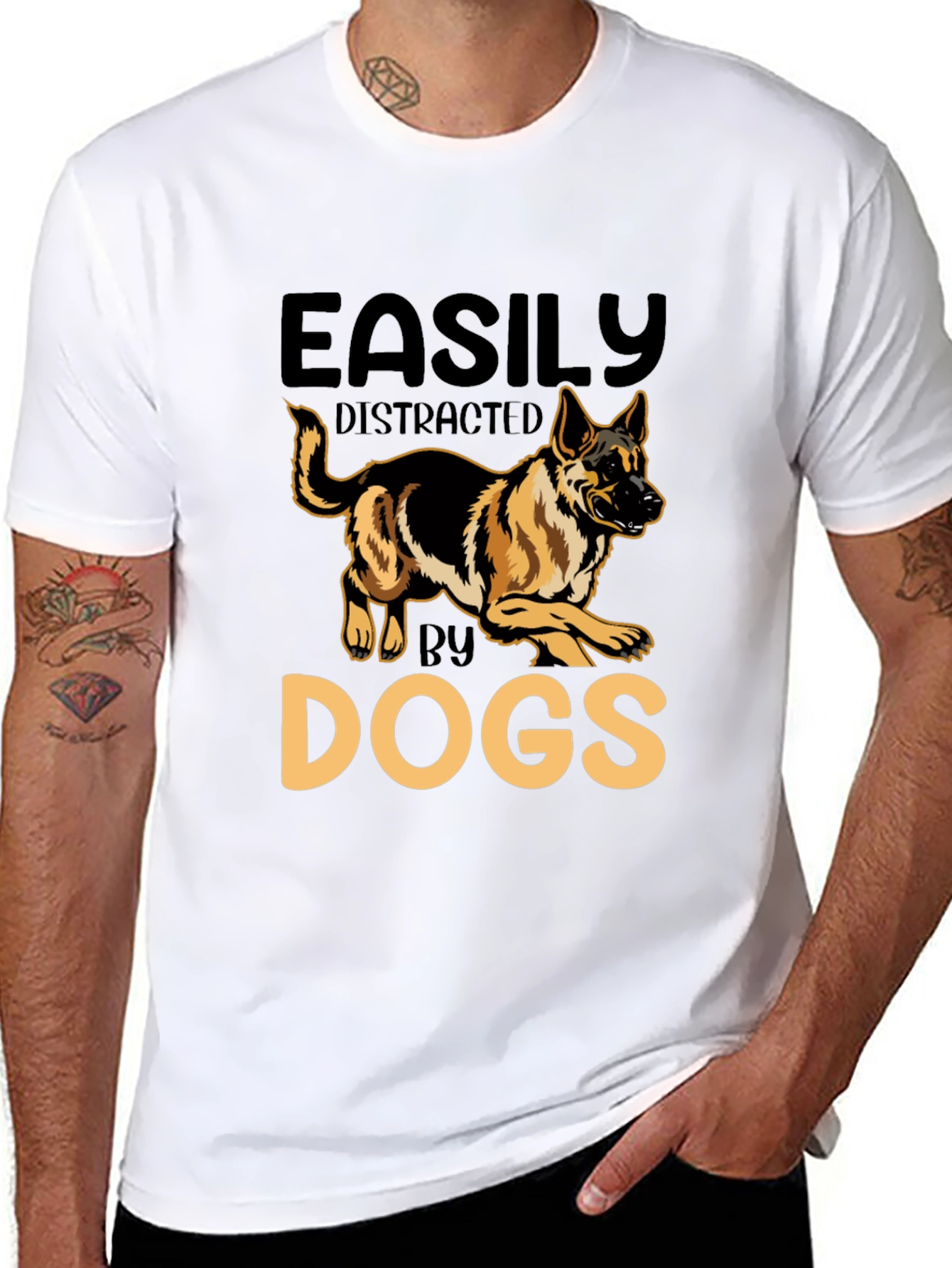 Easily Distracted by Dogs Graphic T-Shirt