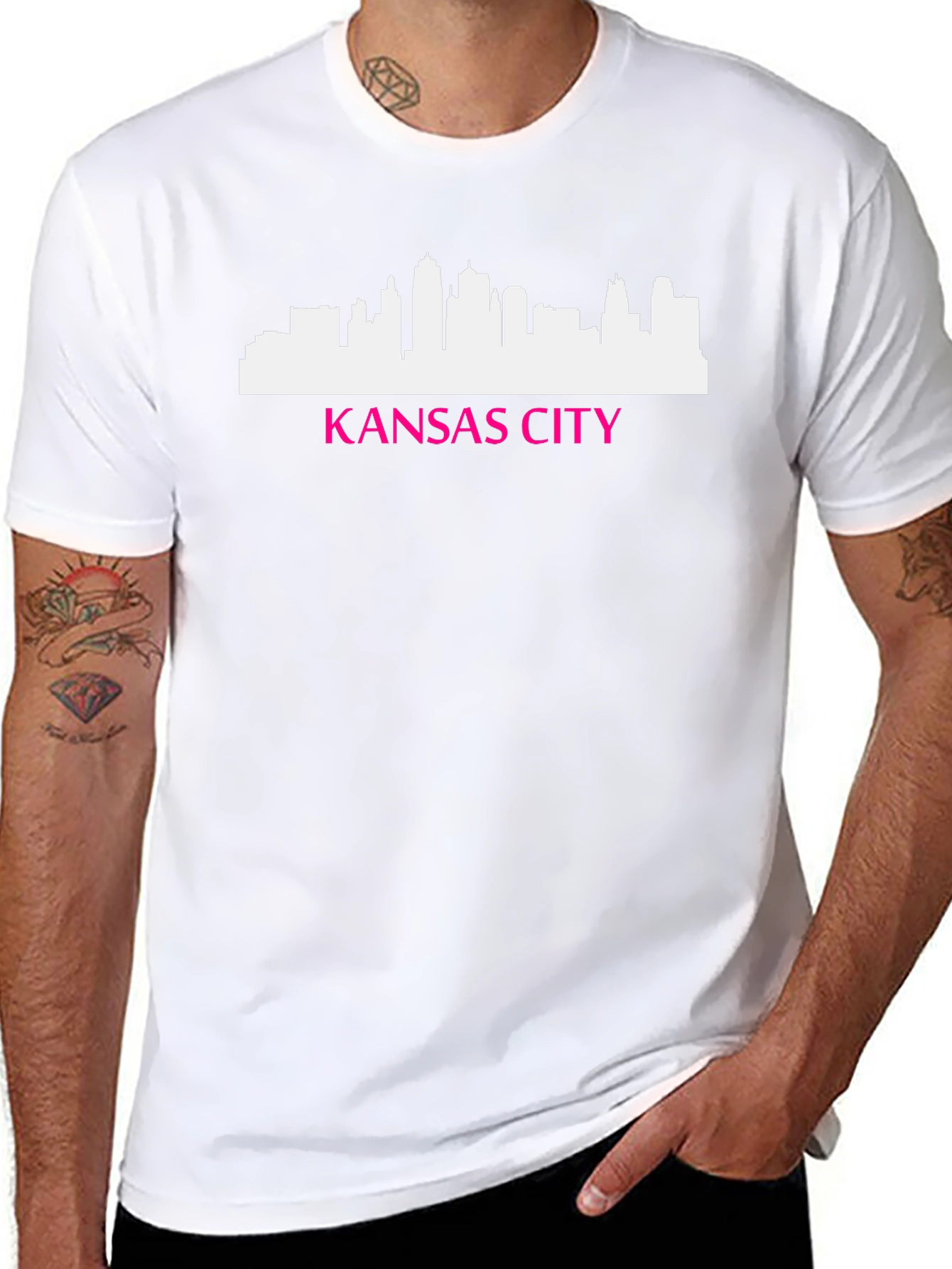 Kansas City Skyline Graphic Tee - Mens Black T-Shirt