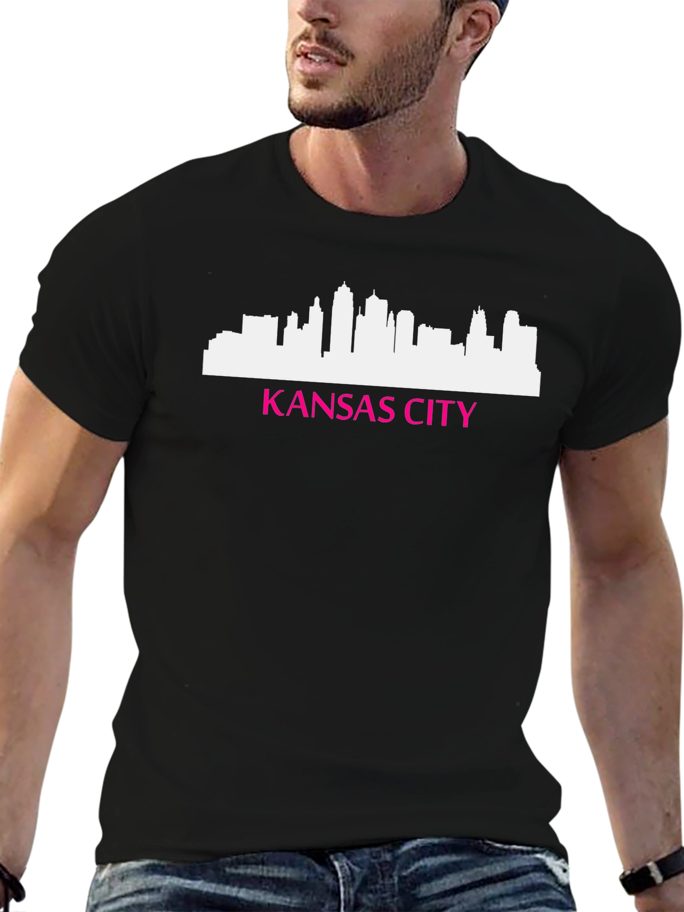 Kansas City Skyline Graphic Tee - Mens Black T-Shirt