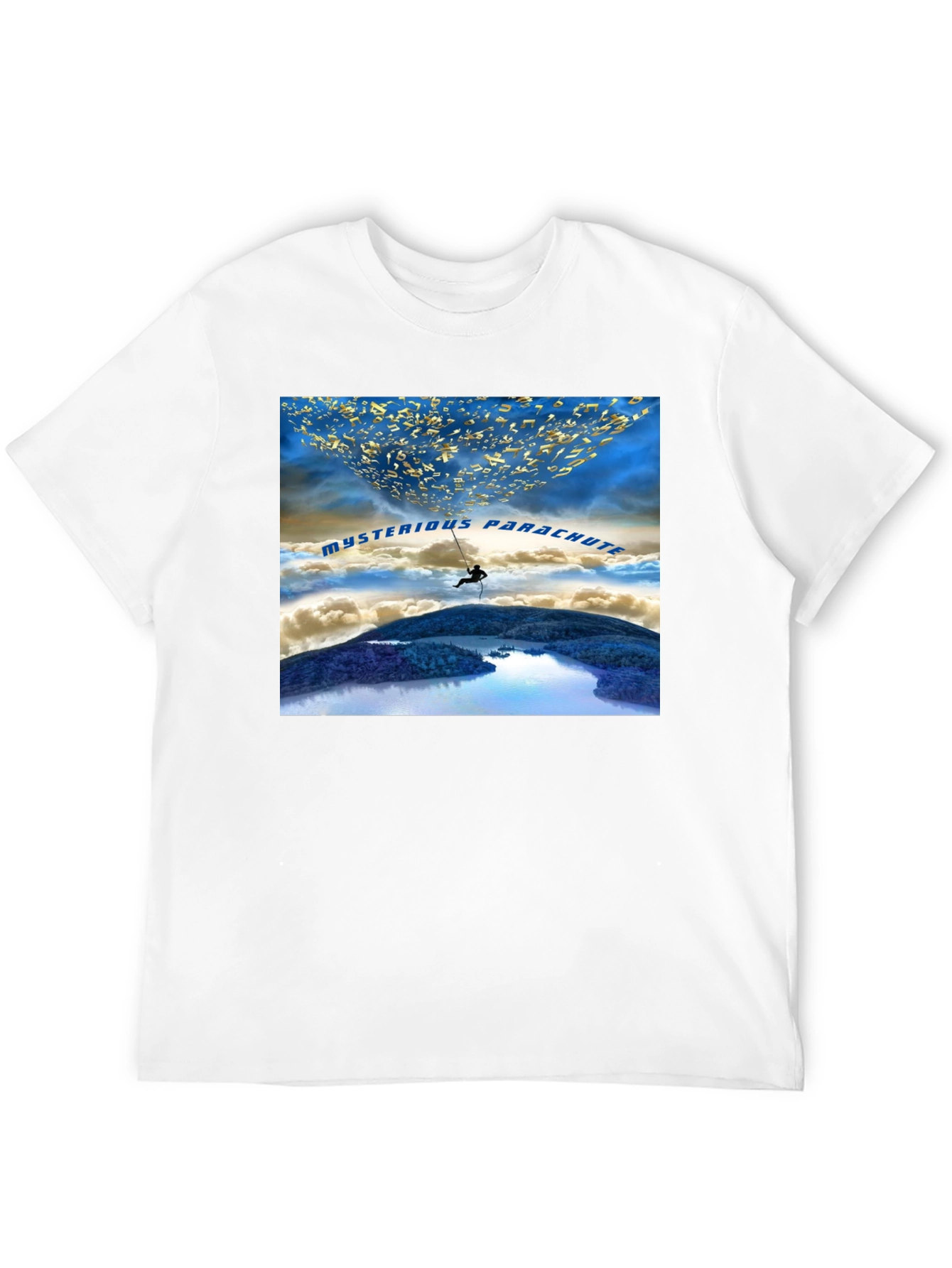 Mysterious Parachute Graphic Tee - Black Casual Shirt