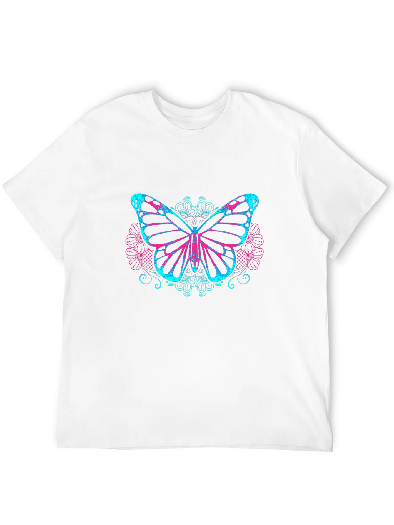 Butterfly Graphic Print Black T-Shirt