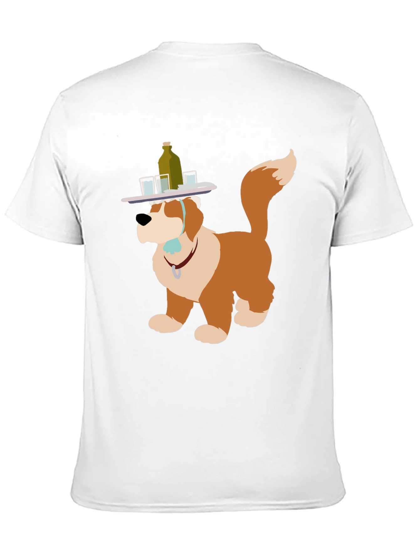 Saint Bernard Bartender T-Shirt - Cute Dog Design