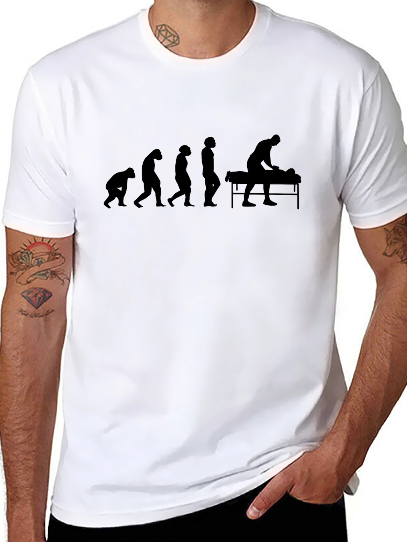Massage Evolution T-Shirt - Black Graphic Tee