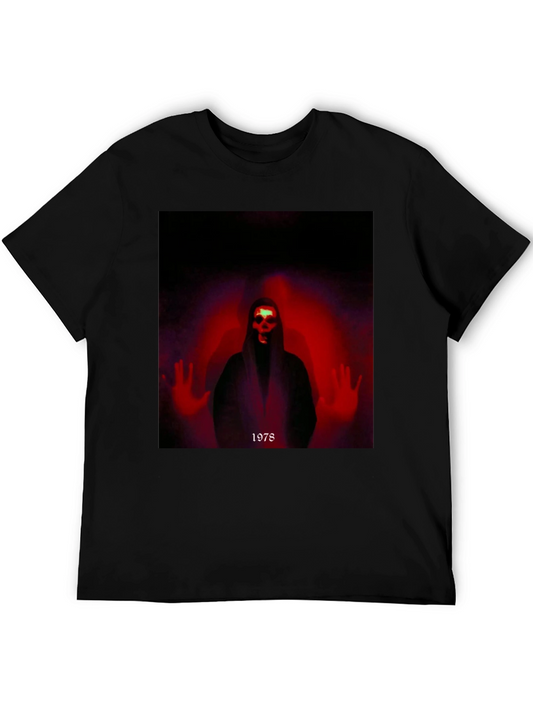 1978 Grim Reaper Graphic Tee - Black Cotton Blend T-Shirt
