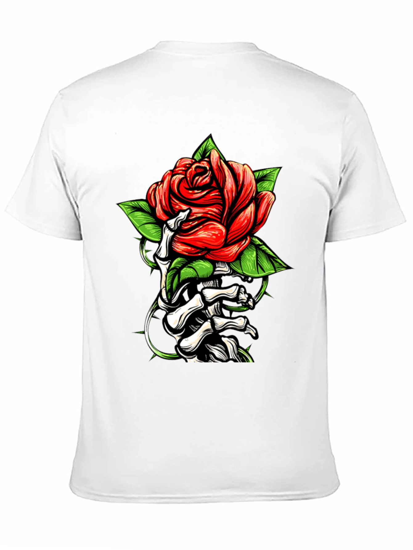 Rose & Bones Graphic Tee - Black Casual Shirt