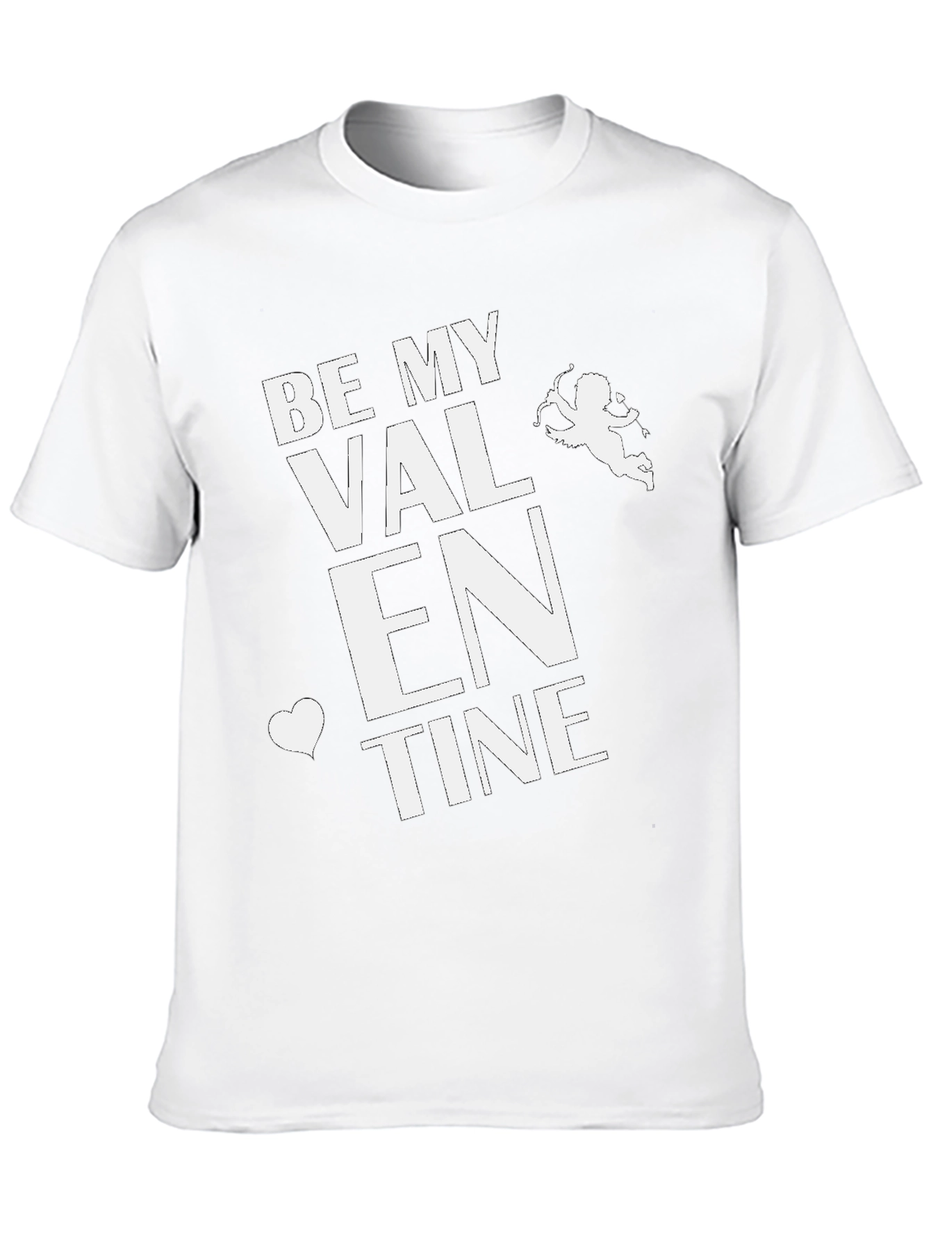 Be My Valentine Black T-Shirt Cupid Design