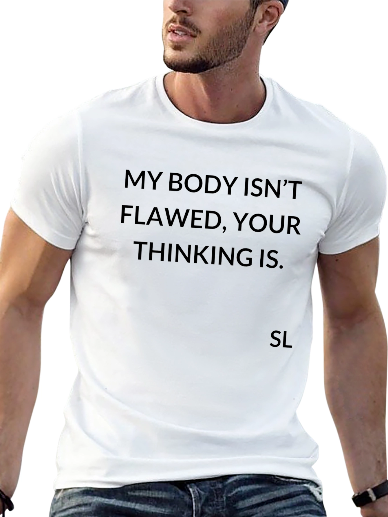 My Body Isnt Flawed Graphic Tee - Empowering Style