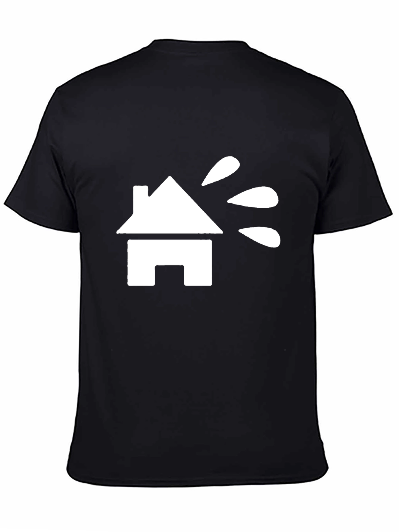 Modern Black T-Shirt with House Graphic