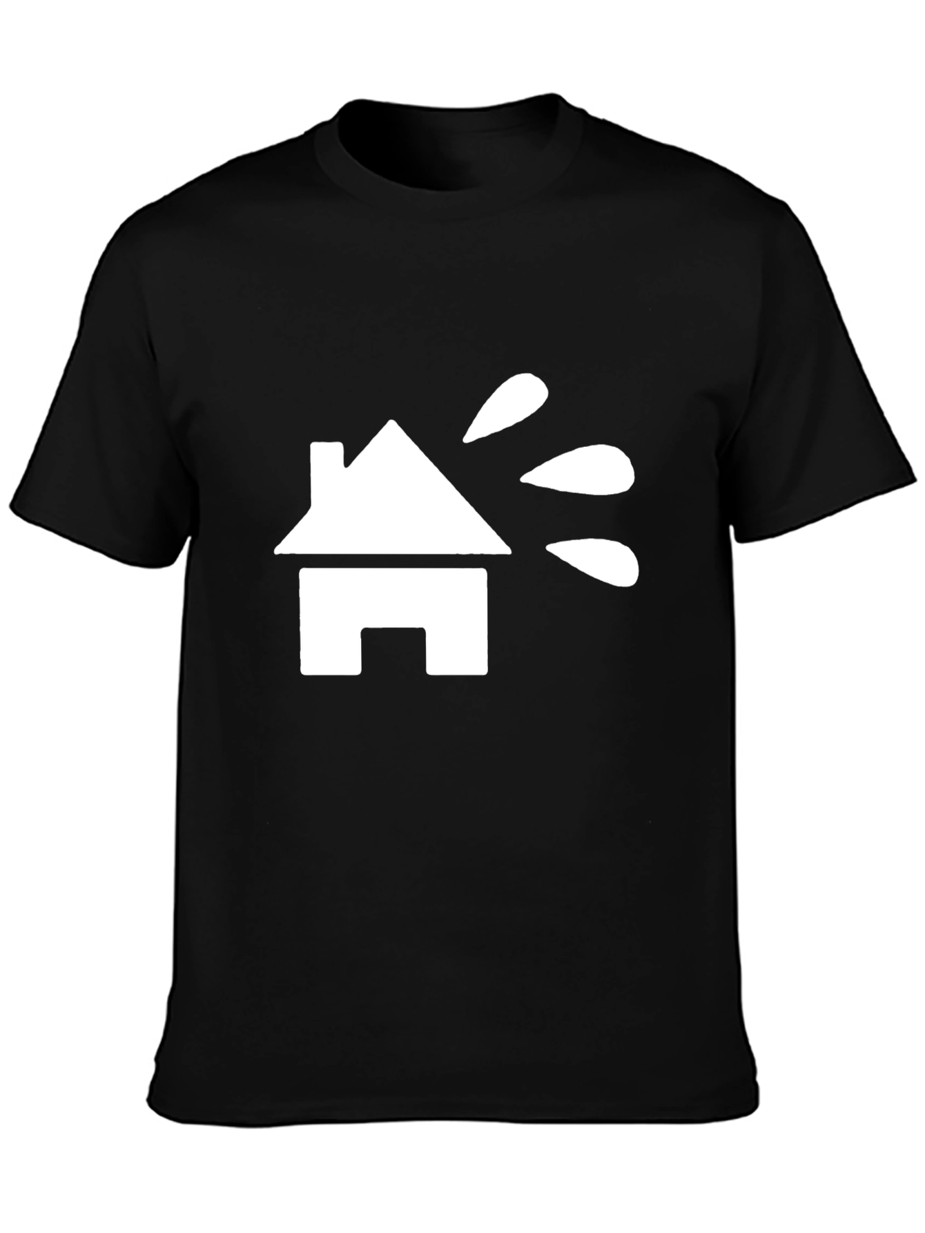 Modern Black T-Shirt with House Graphic