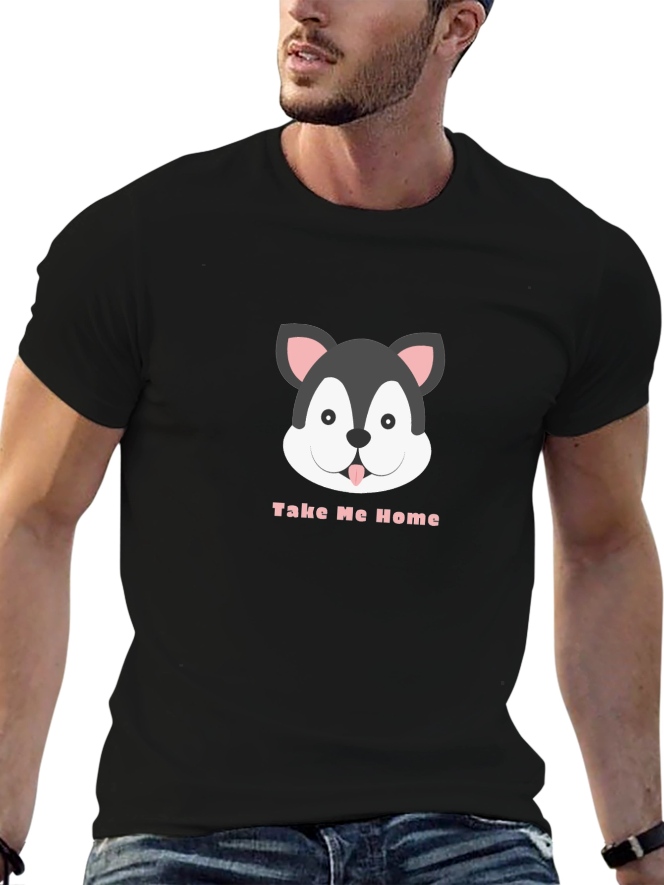Cute Dog Graphic T-Shirt - Take Me Home