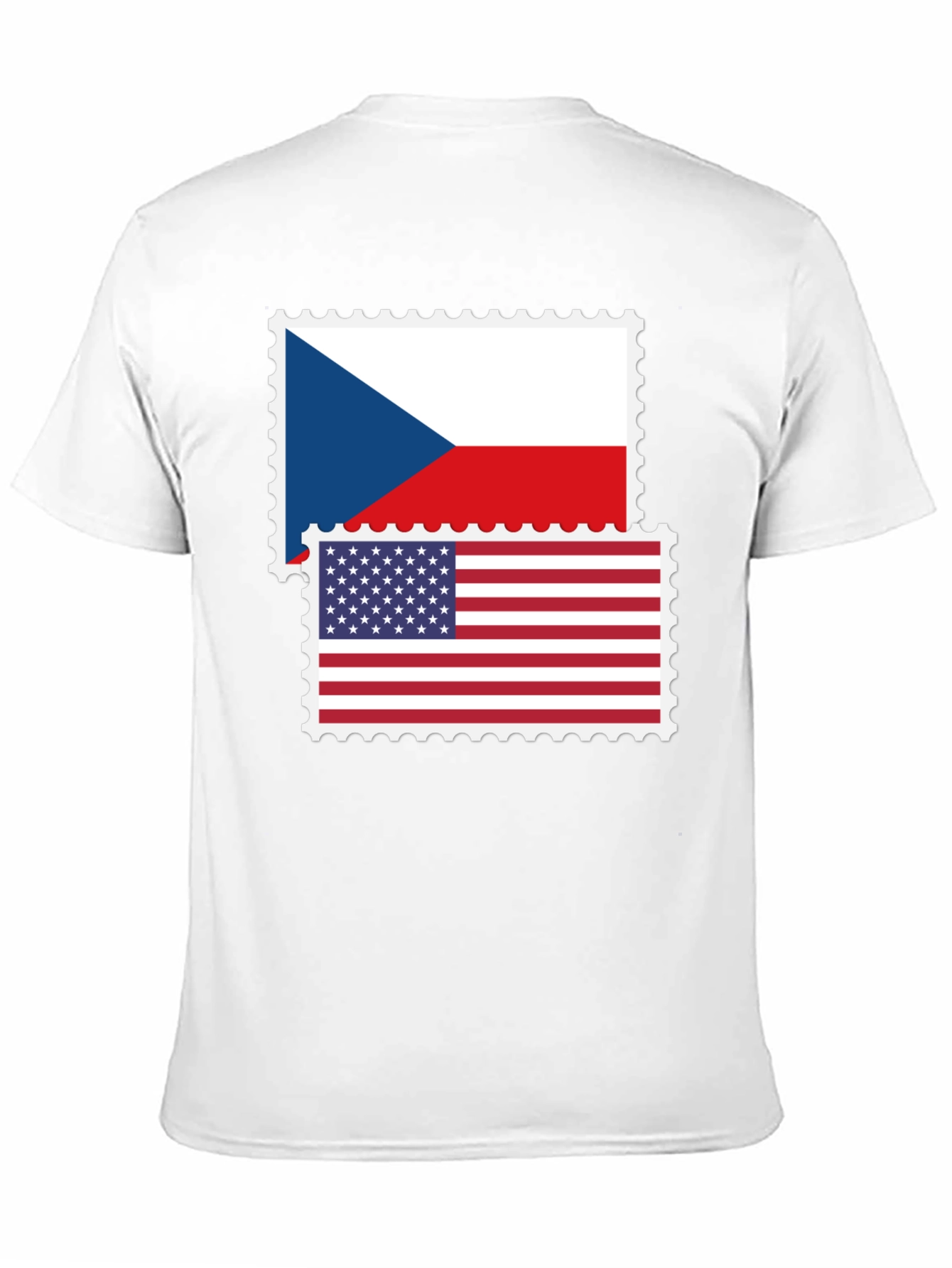 Czech USA Flag Stamp T-Shirt