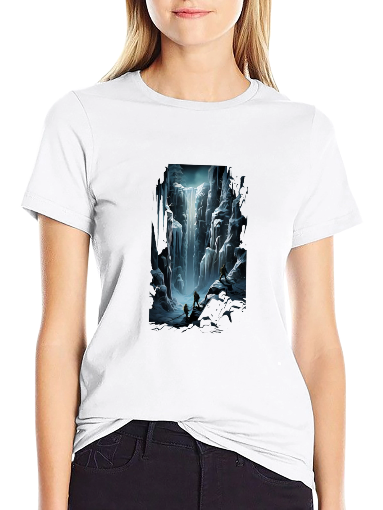 Waterfall Graphic Tee - Black Short Sleeve
