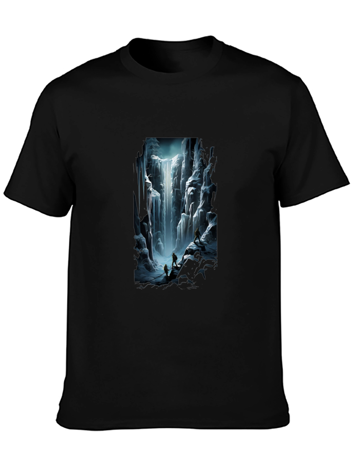 Waterfall Graphic Tee - Black Short Sleeve