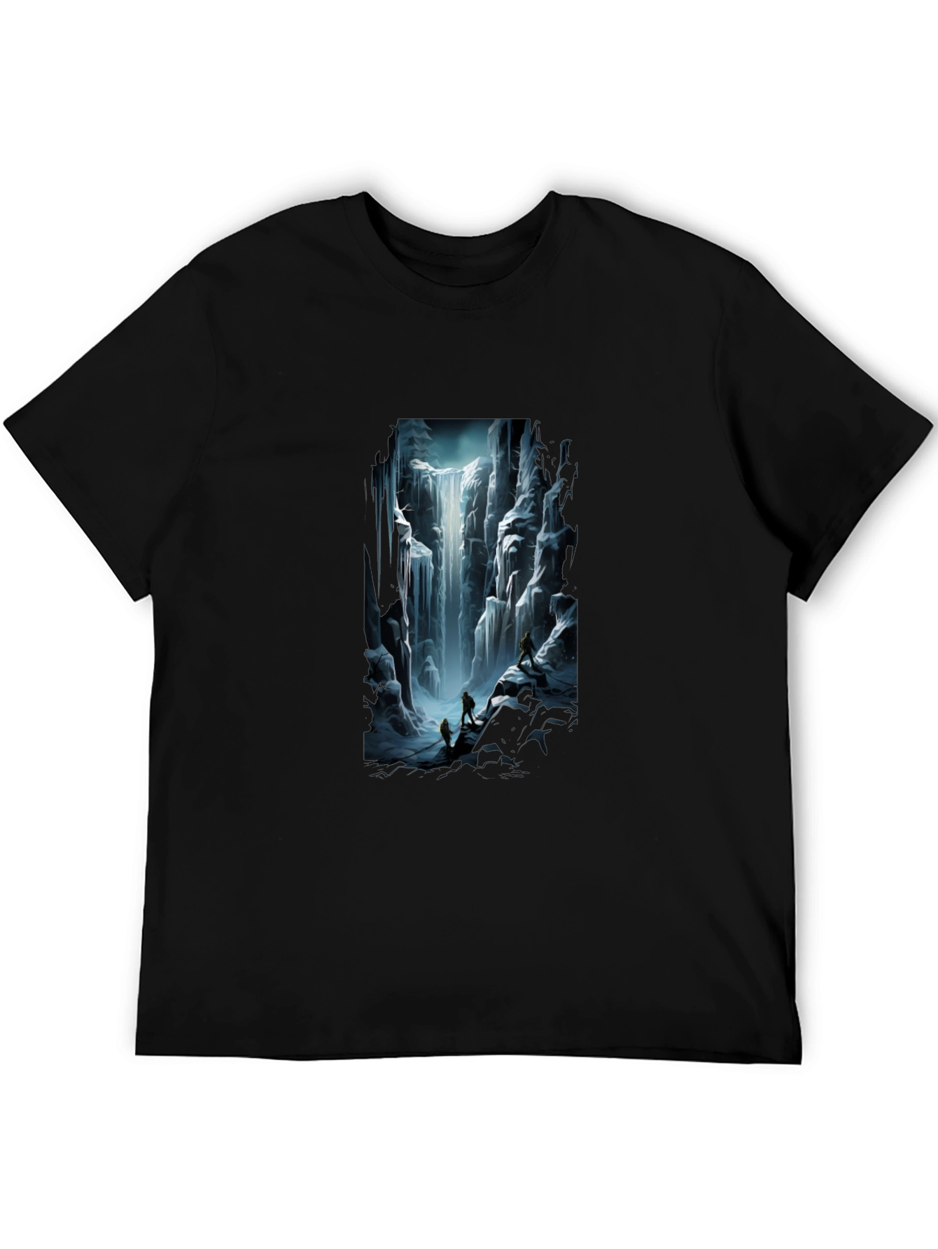 Waterfall Graphic Tee - Black Short Sleeve