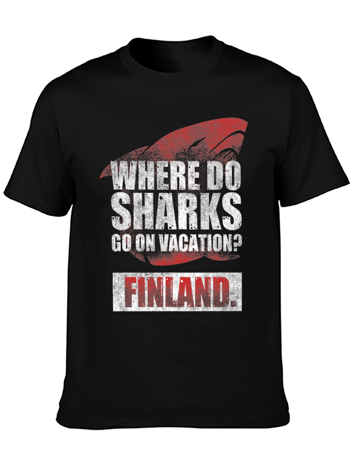 Shark Vacation Finland Humor Graphic Tee