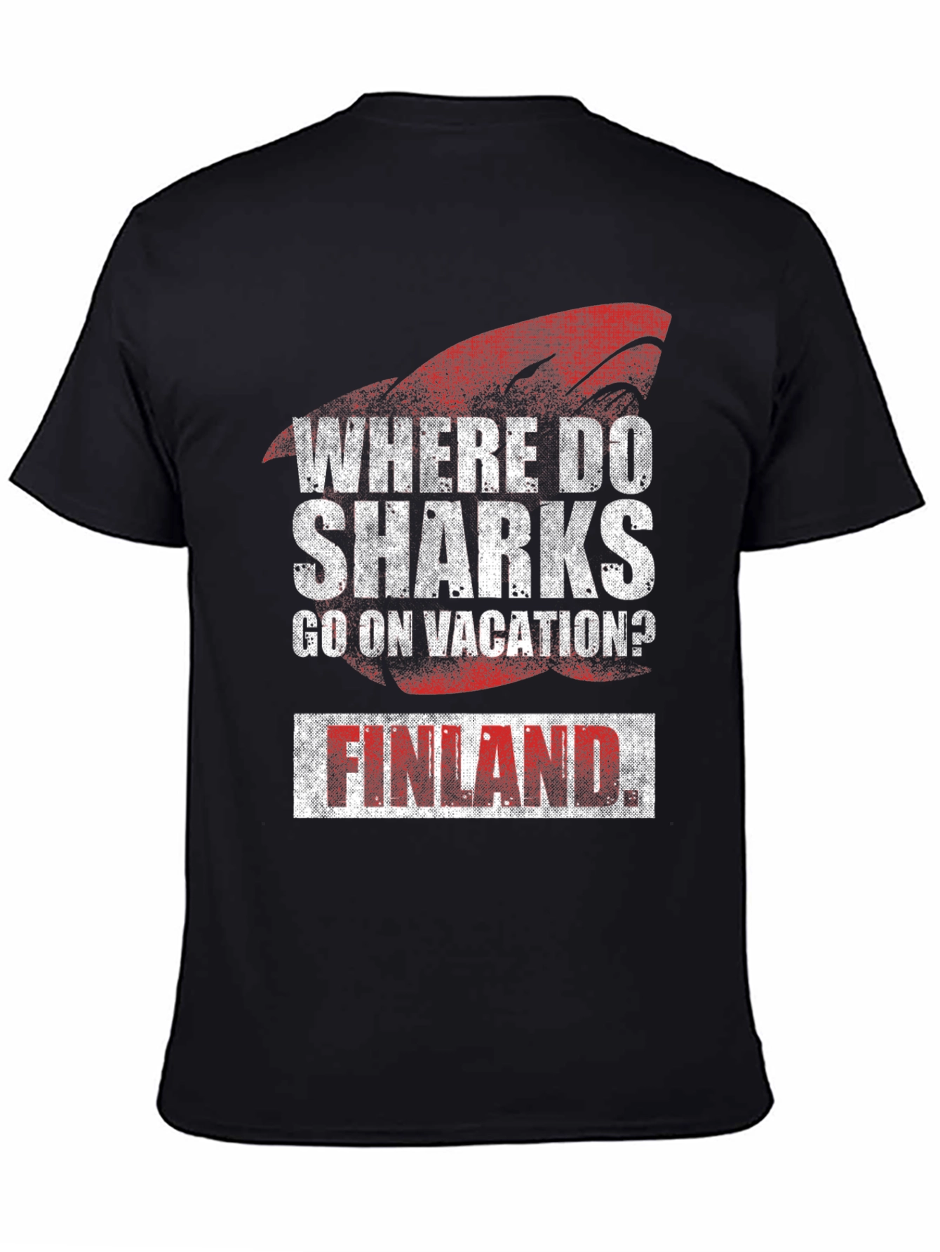 Shark Vacation Finland Humor Graphic Tee