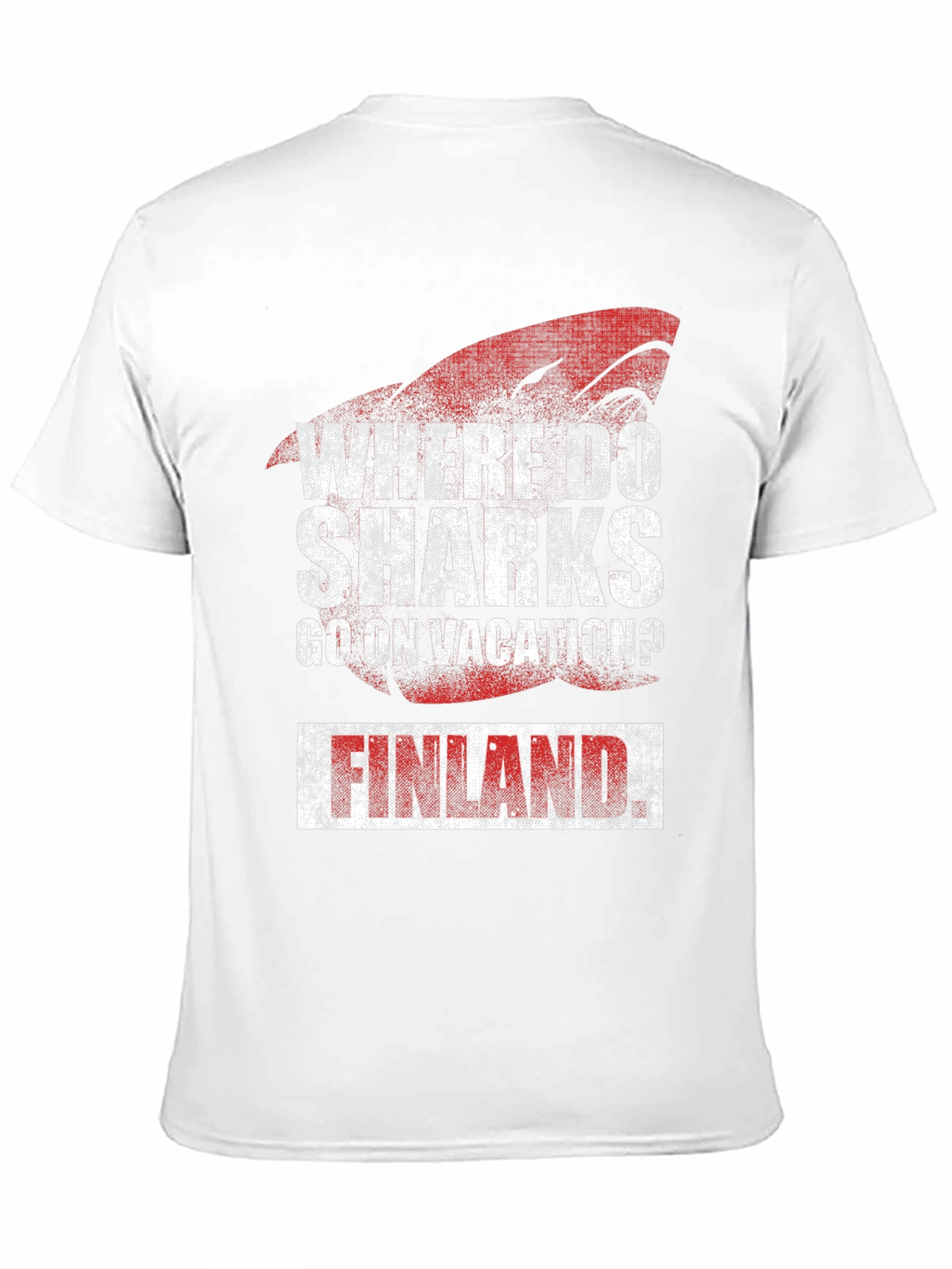 Shark Vacation Finland Humor Graphic Tee
