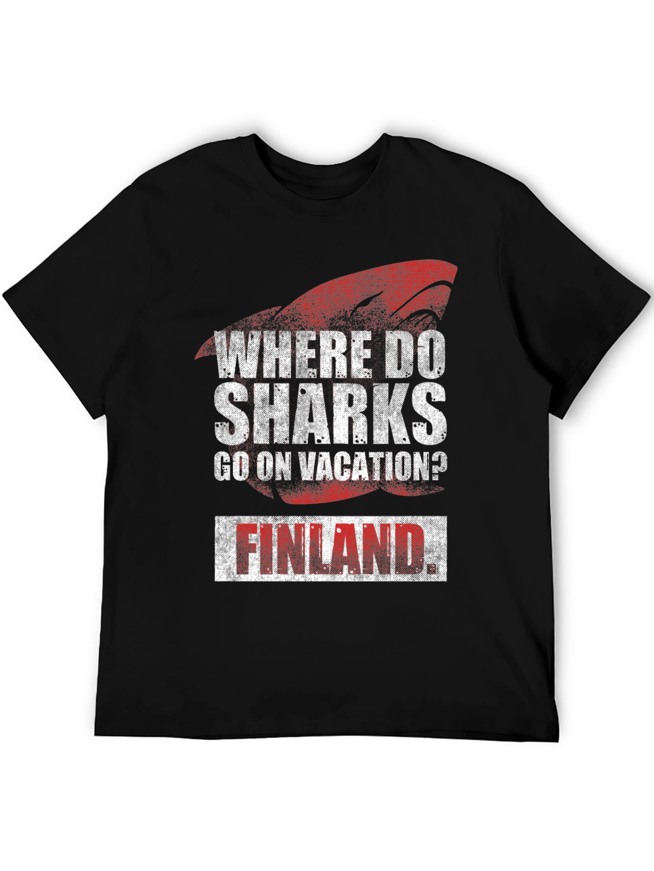 Shark Vacation Finland Humor Graphic Tee