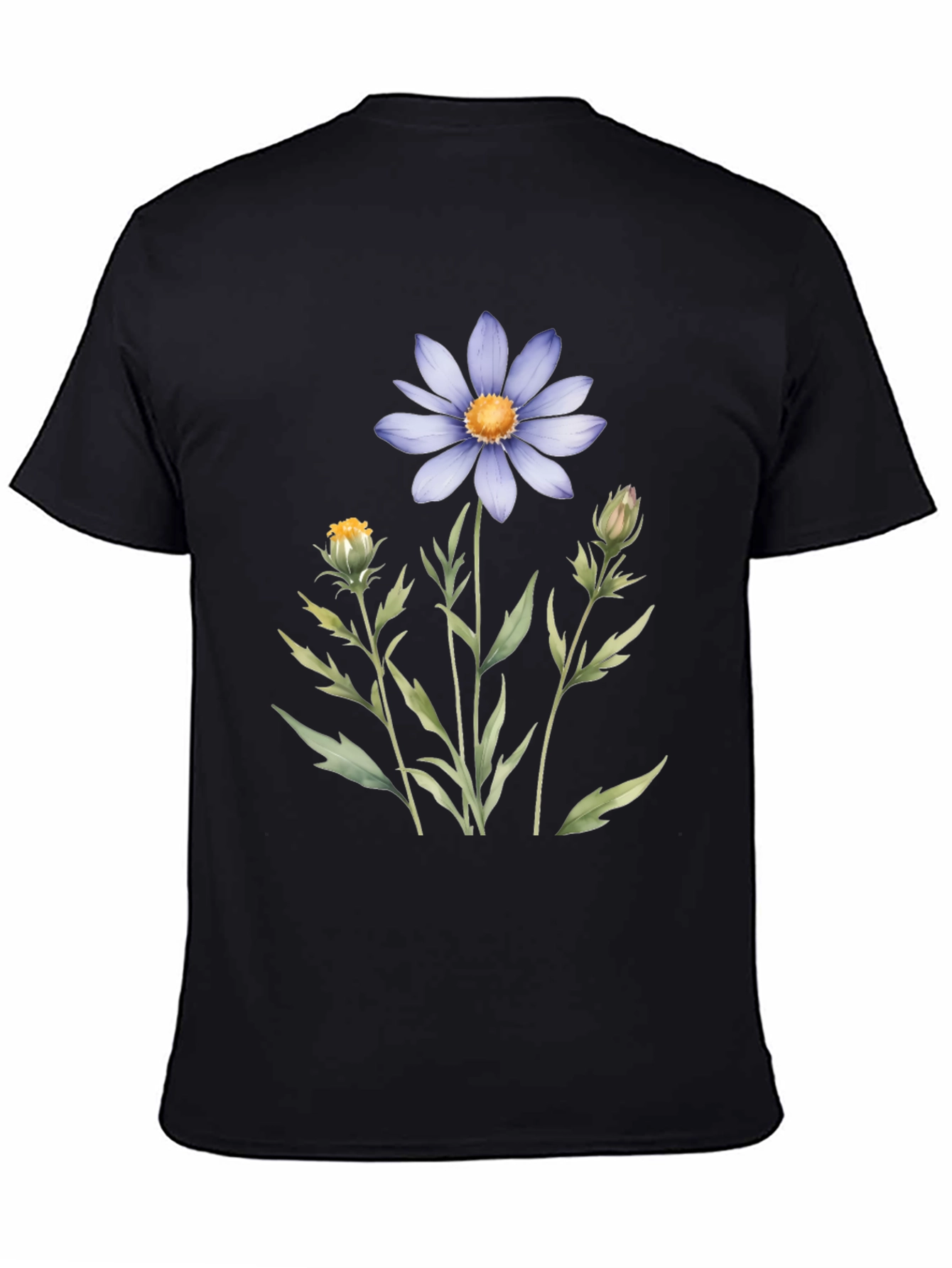 Floral Graphic Tee - Blue Daisy Design