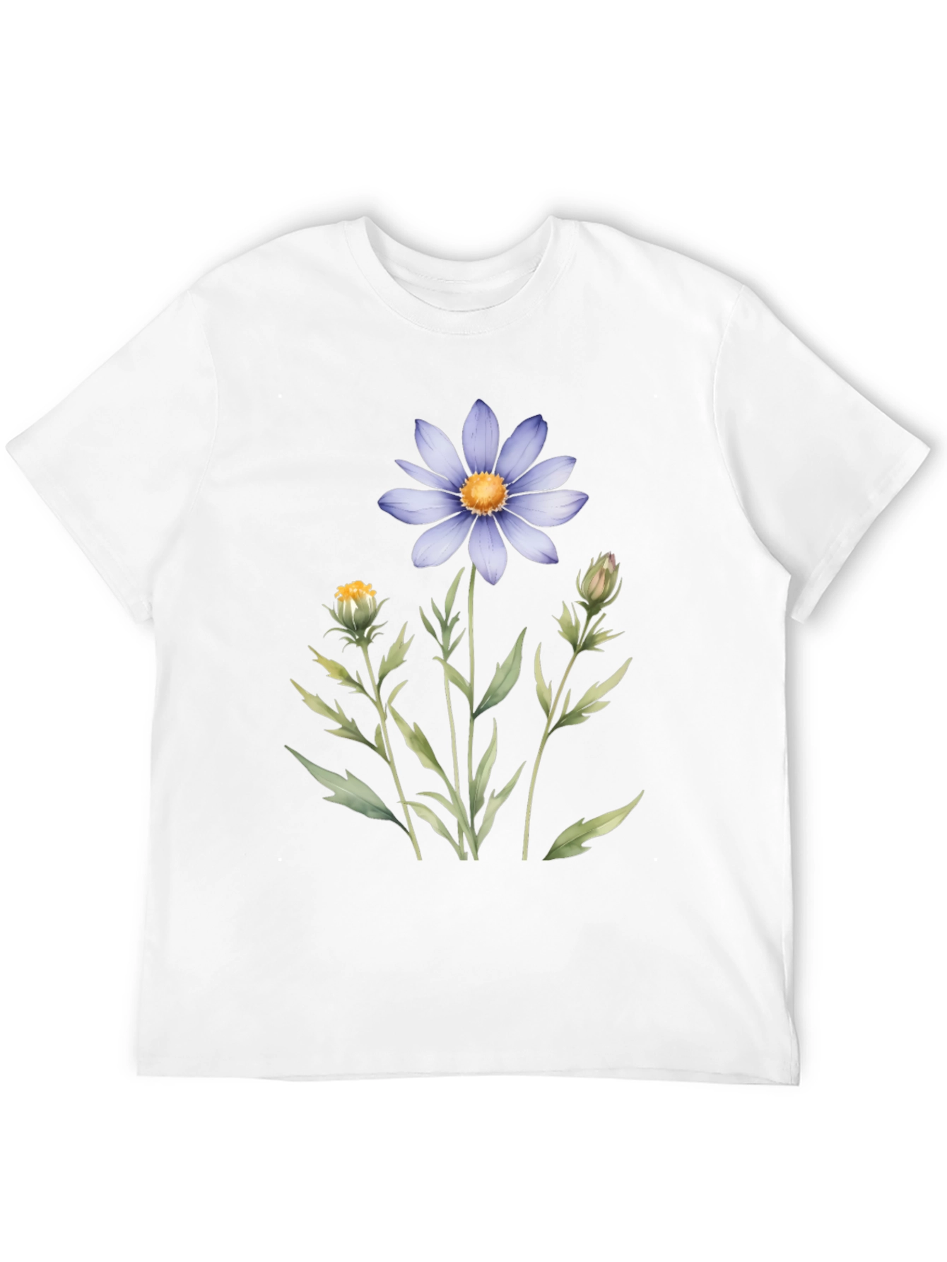 Floral Graphic Tee - Blue Daisy Design
