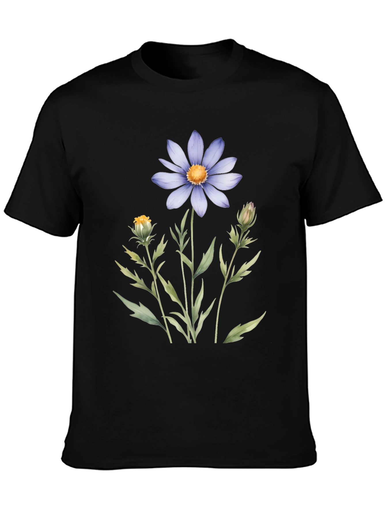 Floral Graphic Tee - Blue Daisy Design