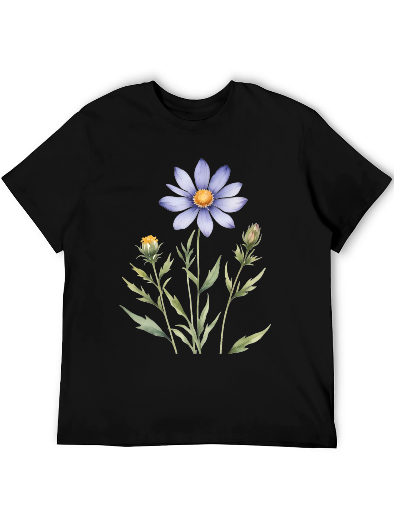 Floral Graphic Tee - Blue Daisy Design