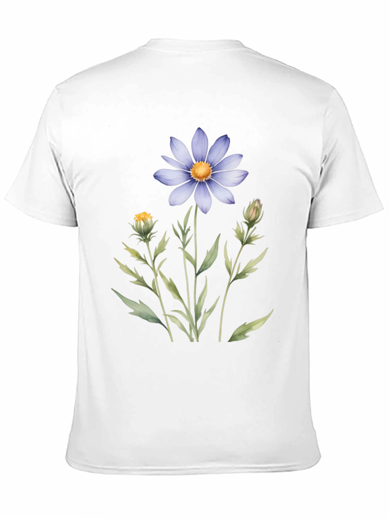 Floral Graphic Tee - Blue Daisy Design
