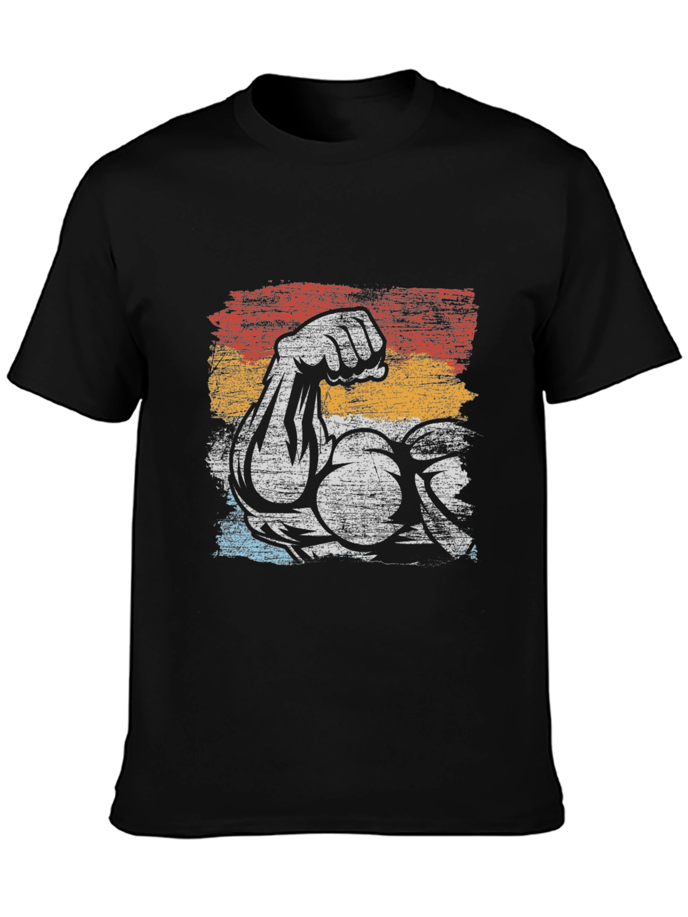 Retro Muscle Arm Graphic T-Shirt - Bodybuilding Gym Tee