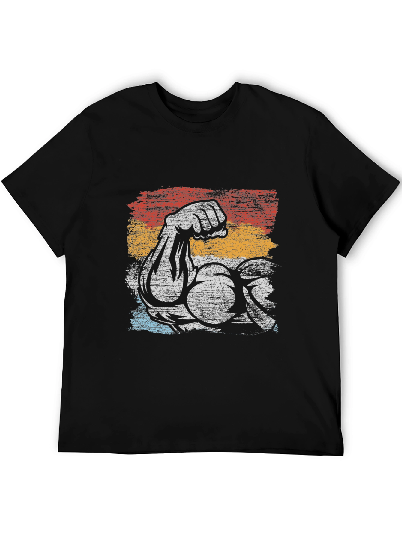 Retro Muscle Arm Graphic T-Shirt - Bodybuilding Gym Tee