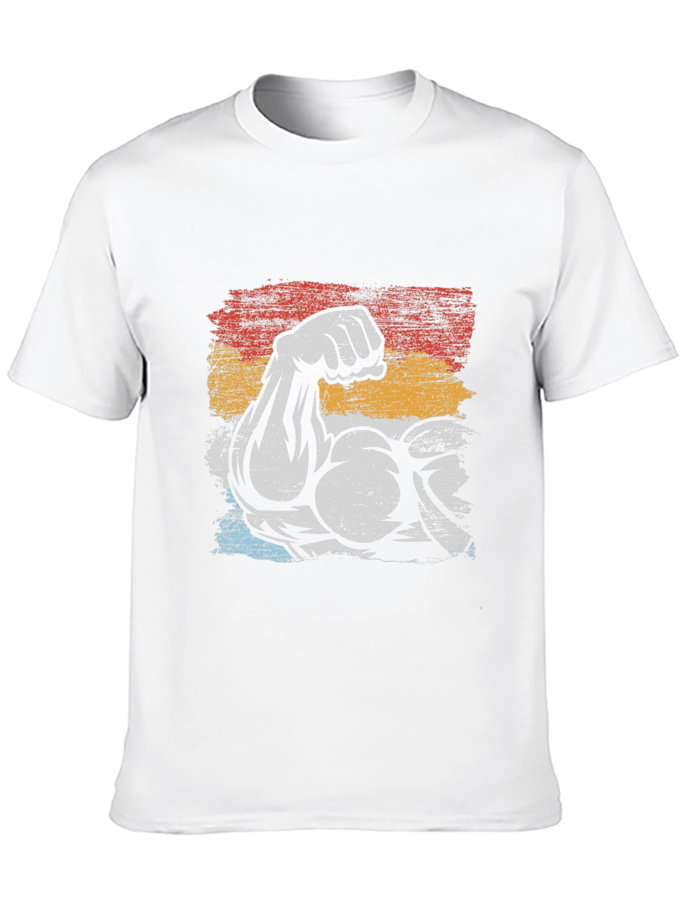 Retro Muscle Arm Graphic T-Shirt - Bodybuilding Gym Tee