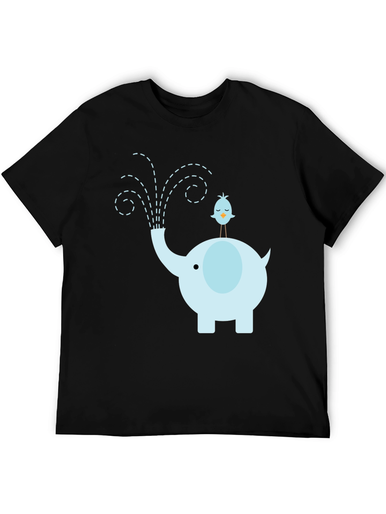 Elephant & Bird Graphic Tee - Whimsical Mens T-Shirt