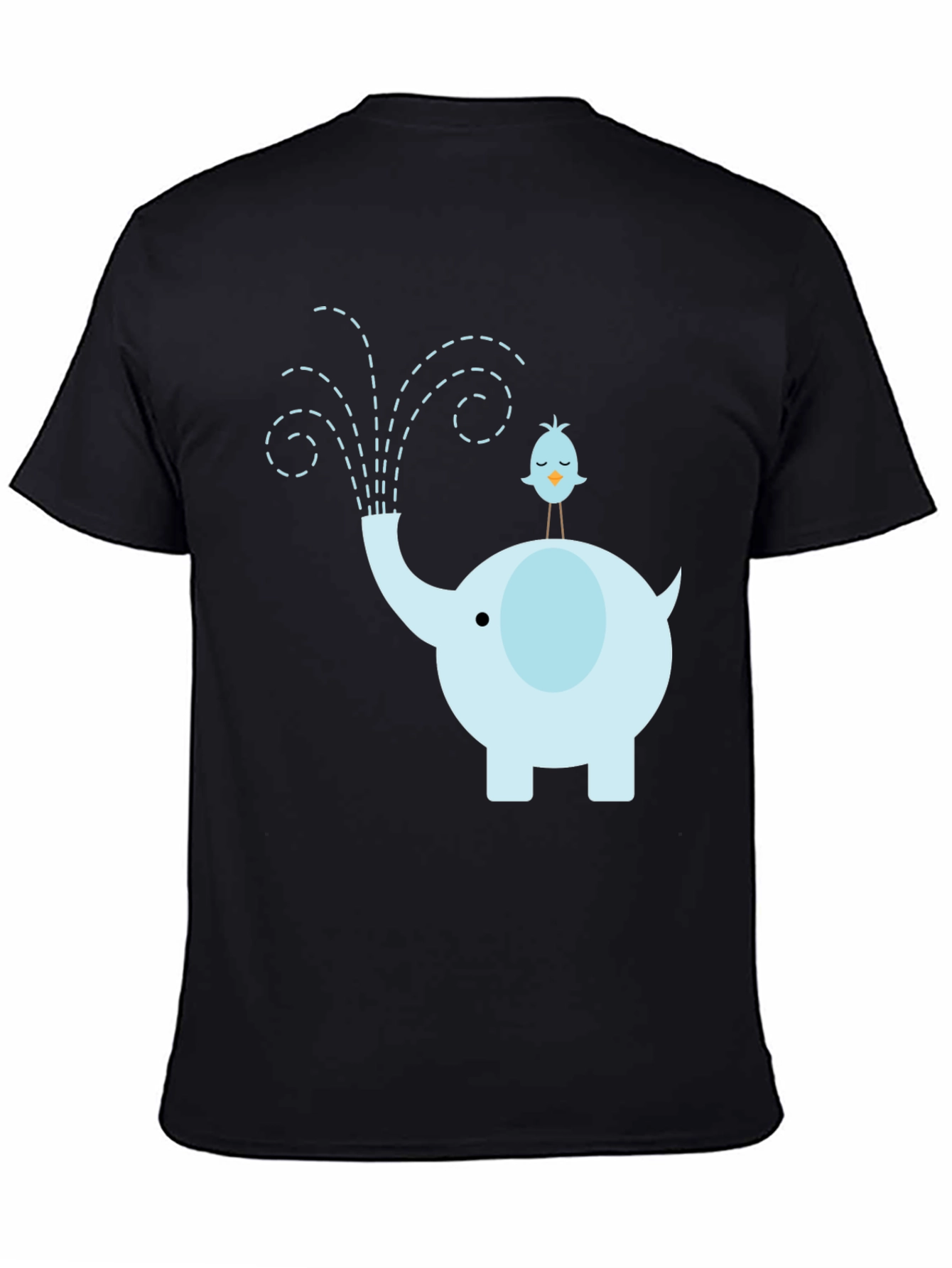Elephant & Bird Graphic Tee - Whimsical Mens T-Shirt
