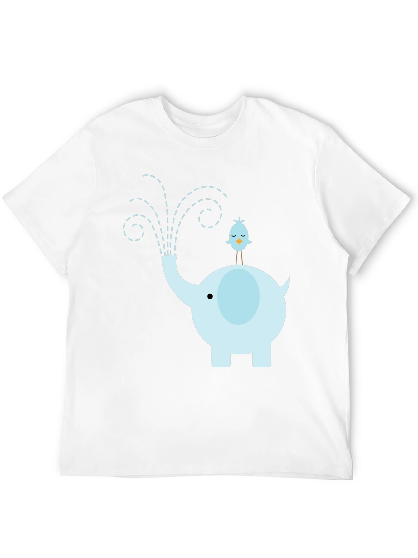 Elephant & Bird Graphic Tee - Whimsical Mens T-Shirt