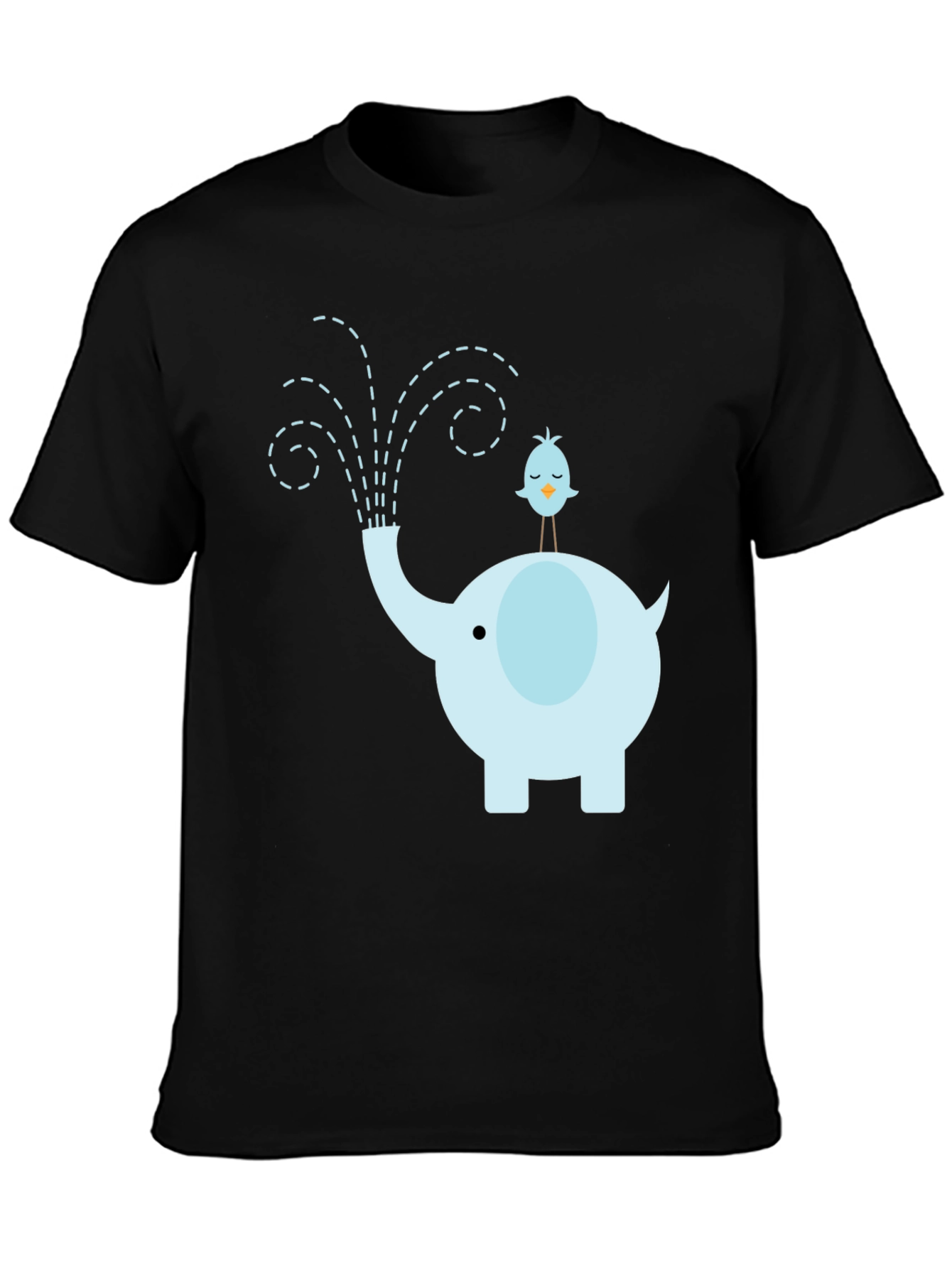 Elephant & Bird Graphic Tee - Whimsical Mens T-Shirt