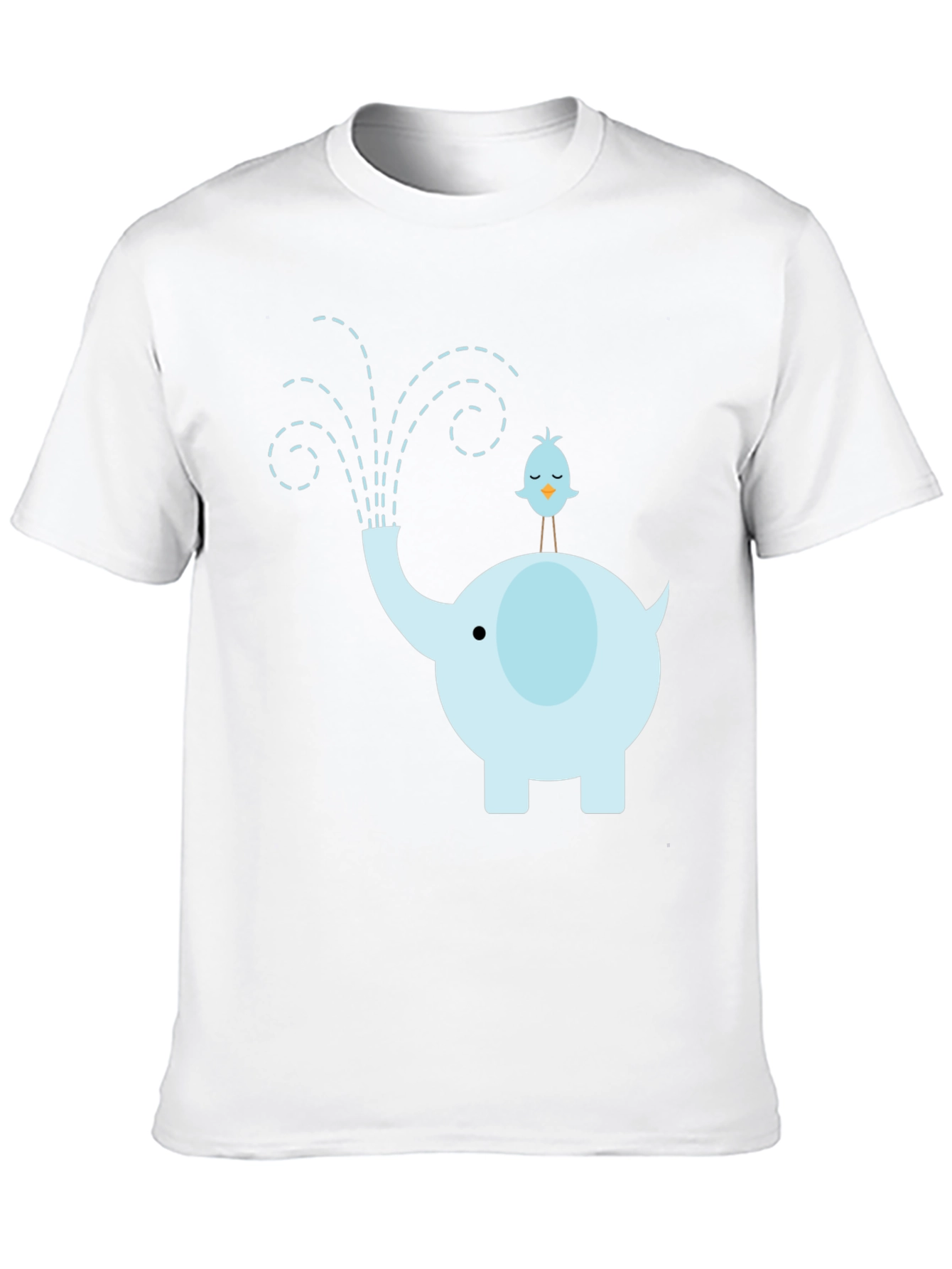 Elephant & Bird Graphic Tee - Whimsical Mens T-Shirt