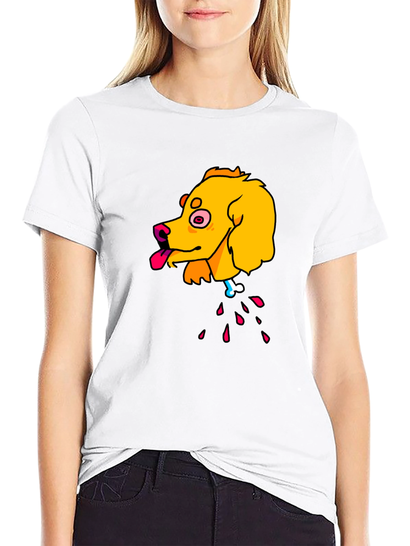 Cartoon Dog Head T-Shirt
