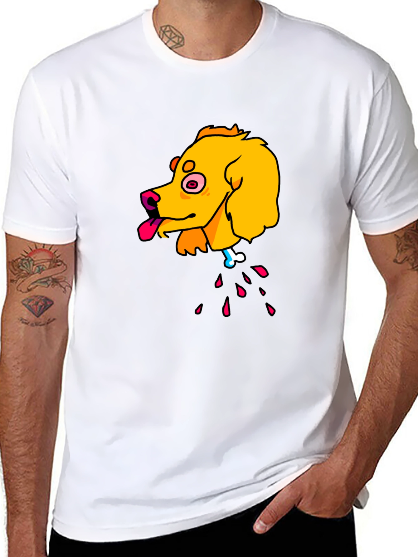 Cartoon Dog Head T-Shirt