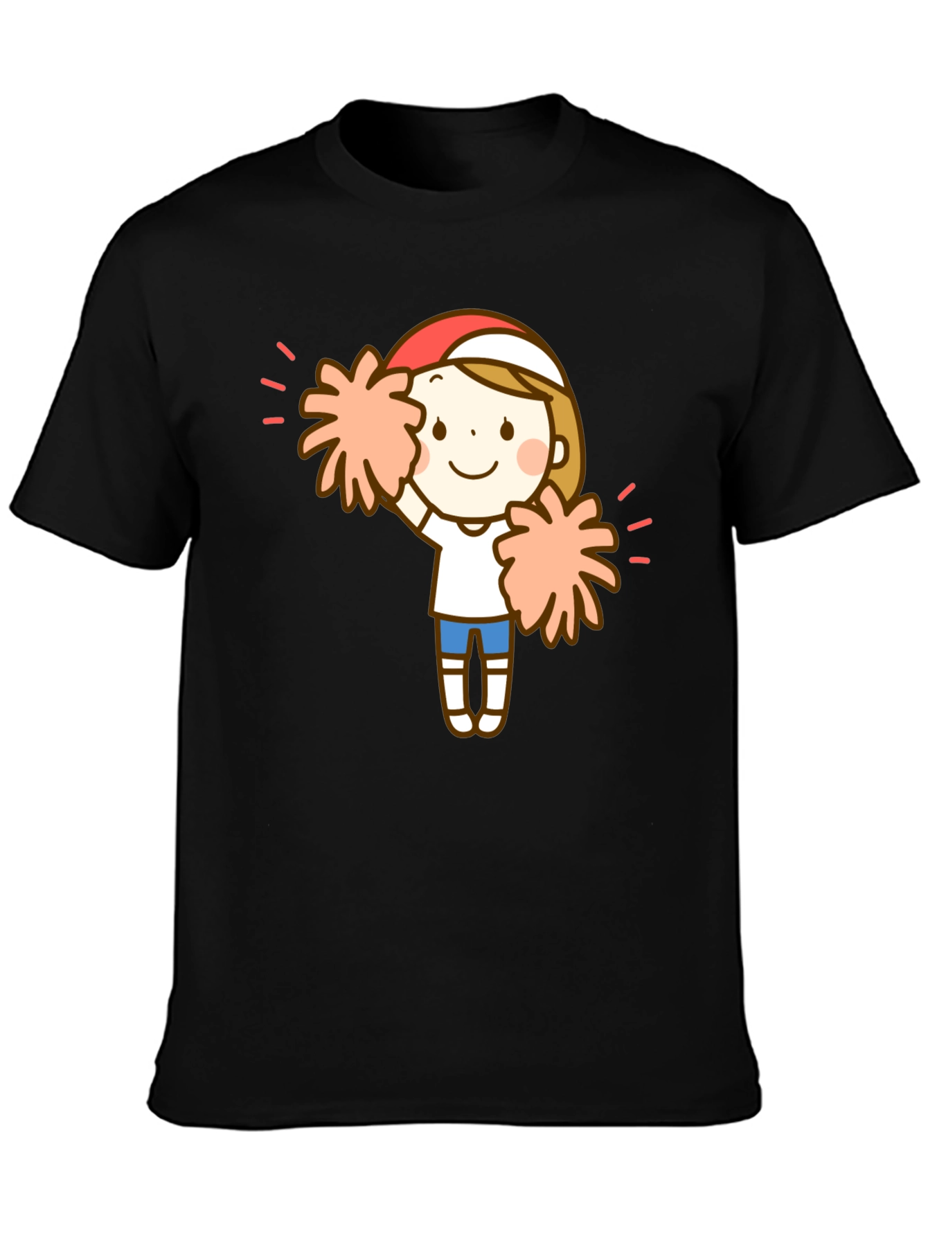 Cheerleader Graphic Black T-Shirt