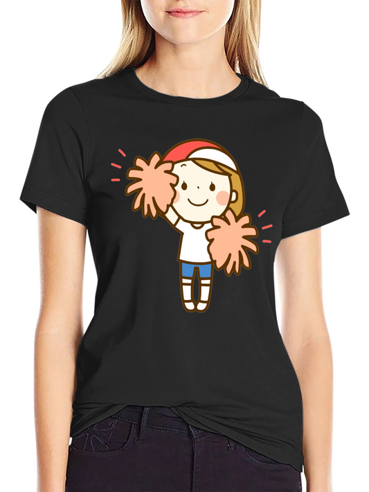 Cheerleader Graphic Black T-Shirt