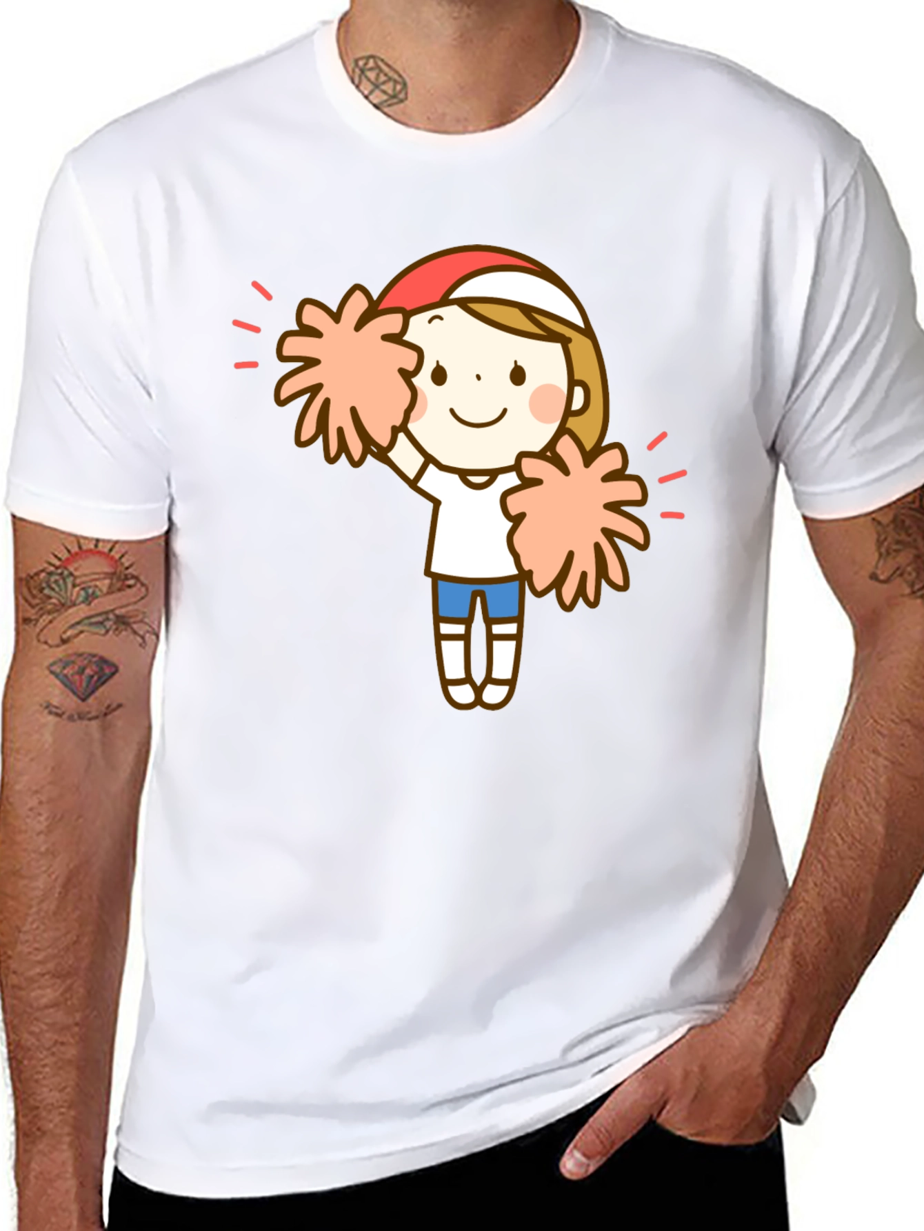 Cheerleader Graphic Black T-Shirt