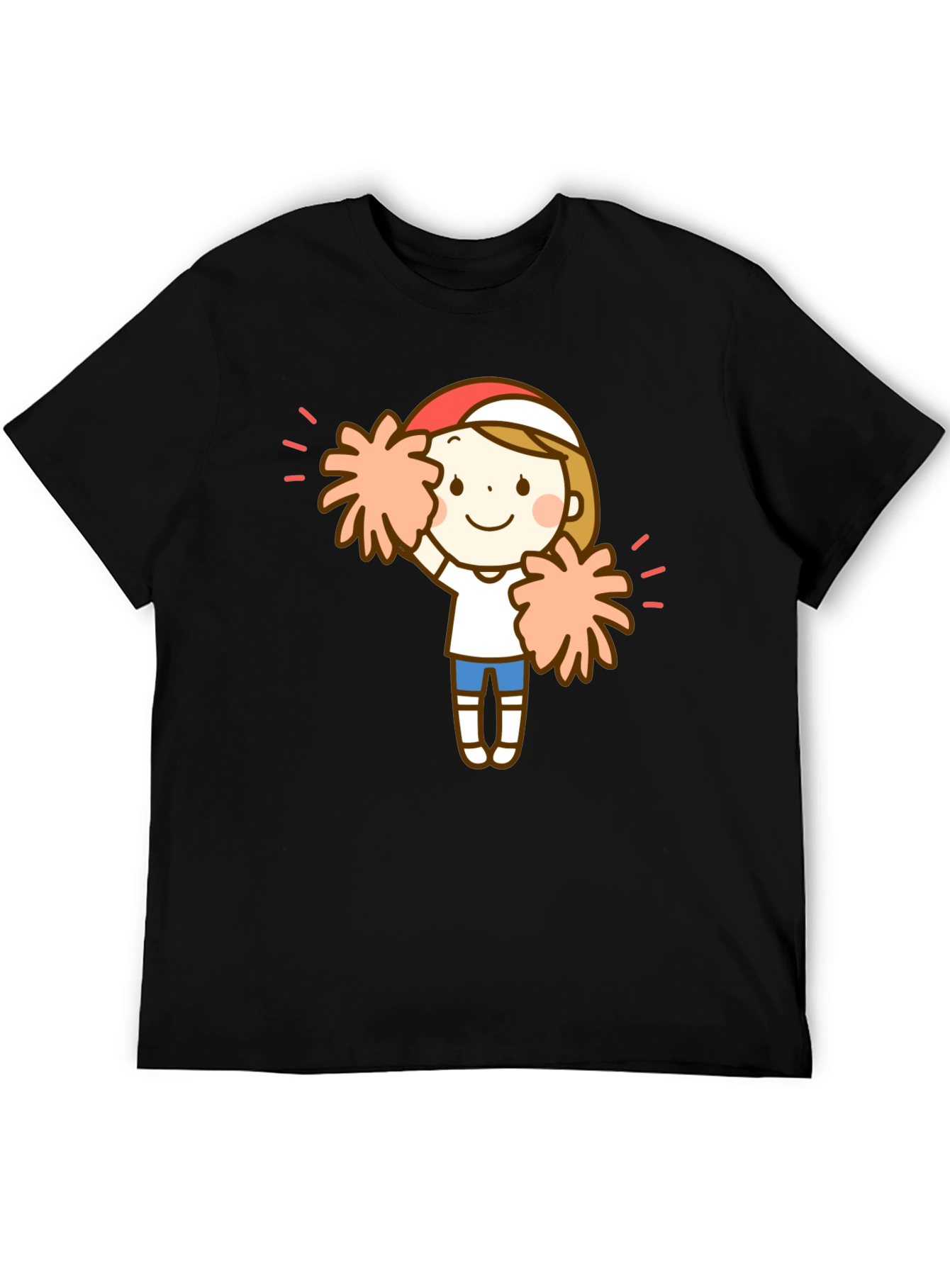 Cheerleader Graphic Black T-Shirt