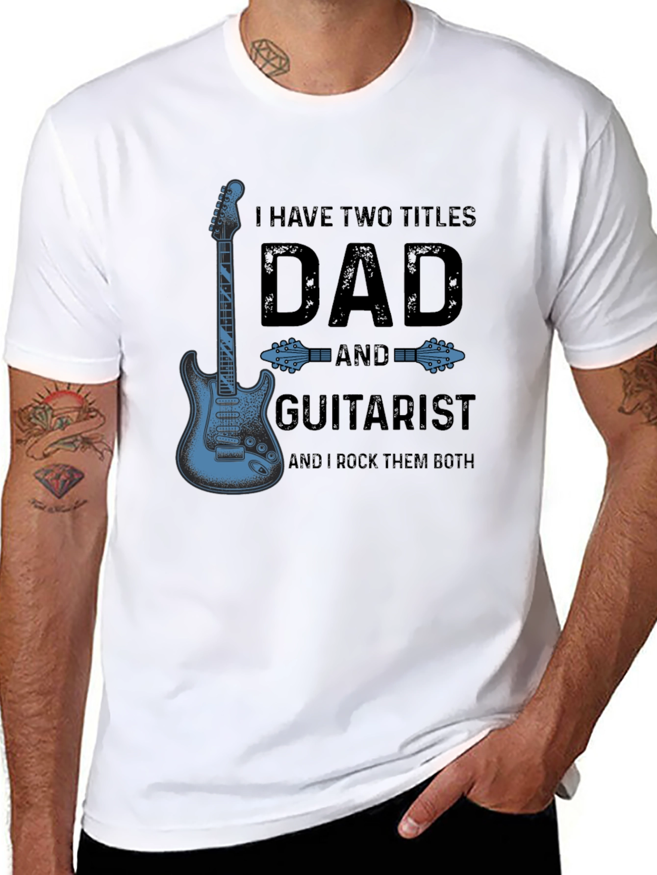 Dad Guitarist T-Shirt - I Have Two Titles