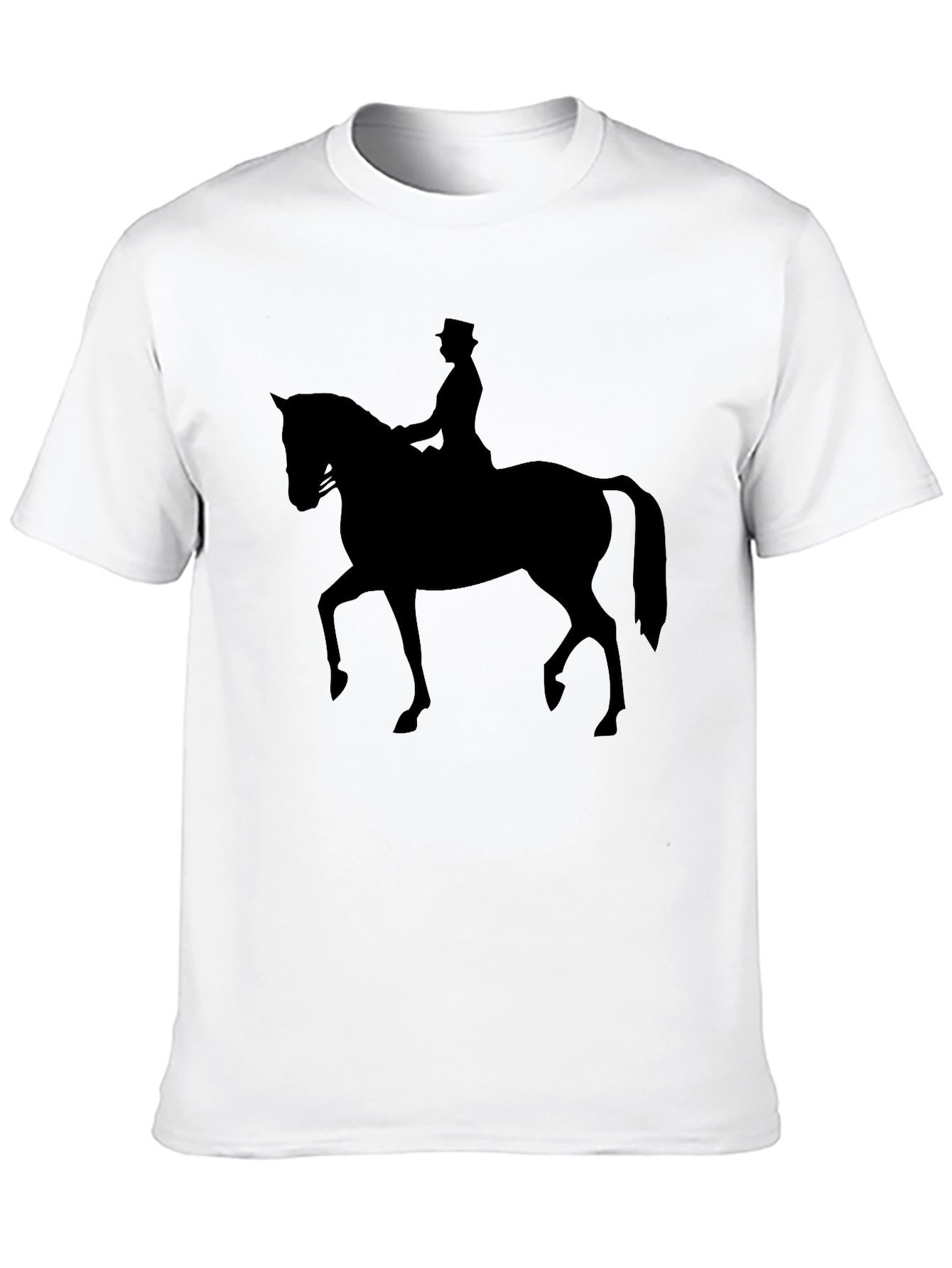 Equestrian Silhouette Tee - Classic Black Cotton T-Shirt