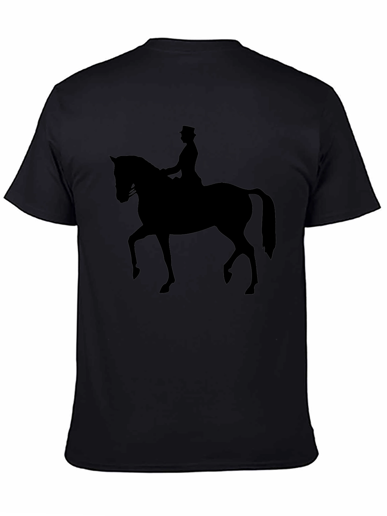 Equestrian Silhouette Tee - Classic Black Cotton T-Shirt